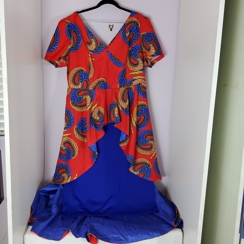 African Print Dress Women's Size XL